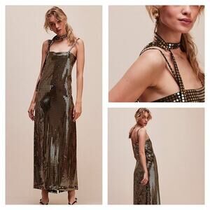 Free People x Brenda Knight and Nigel Preston Metallic Gown Size S